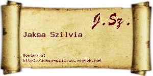 Jaksa Szilvia névjegykártya