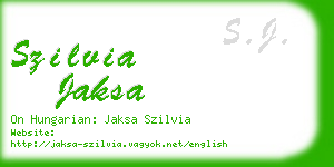 szilvia jaksa business card
